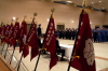 燕市消防出初め式・消防団に引き渡された団旗