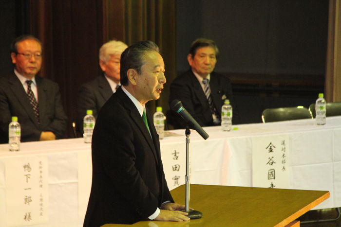 金子恵美氏の個人演説会で鴨下一郎氏が応援＠三条市厚生福祉会館