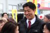 細野豪志民主党政調会長が金子恵美氏を応援＠イオン三条店前