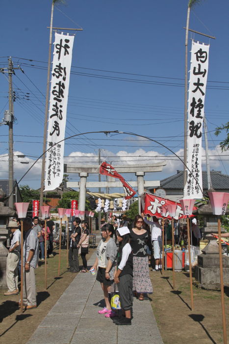 角兵衛獅子の舞が行われた白山神社