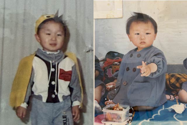 保育園のアルバムに残る水道町保育園時代の佐野市長’